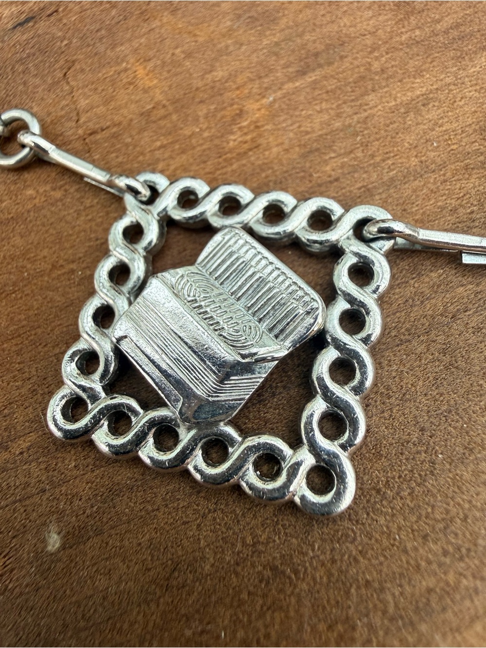 Vintage Silver-tone Music-Themed Charm Necklace - Silver - Picture 5 of 7